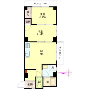 洋光ハイツ中山【2階】の間取り