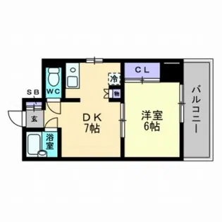 リブレ東蟹屋【6階】の間取り