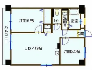 松田ハイツ【9階】の間取り