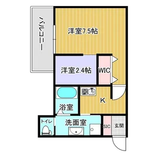 カーサフォルトゥナート堺石津駅前【301号室】の間取り