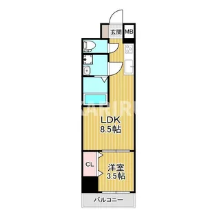 コートエスト都島【605号室】の間取り