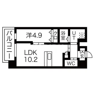 シャルールメゾン桃谷【901号室】の間取り