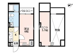 FERRIS林寺【102号室】の間取り