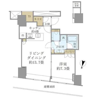 BRILLIATOWER堂島【1014号室】の間取り