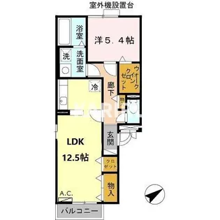 シェソワ鶴見緑地【101号室】の間取り