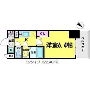 エスリード京橋【507号室】の間取り