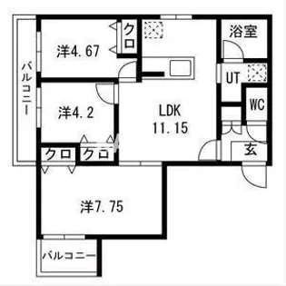 エス フィールド奏【202号室】の間取り