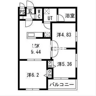 エス フィールド奏【204号室】の間取り