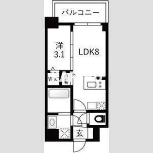エスリードレジデンスザグラン大阪福島クラス【1106号室】の間取り