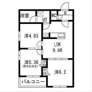 エス フィールド奏【401号室】の間取り