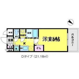 エスリード京橋【906号室】の間取り