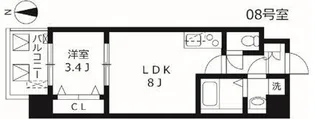 エムブイインプ大阪放出【408号室】の間取り