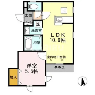 HALEWALEA【202号室】の間取り