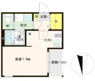 MALVA都島【201号室】の間取り