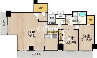 アートアルテールコンドミニアムフロア【2406号室】の間取り