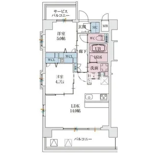 スプランディッド天王寺SOUTH【504号室】の間取り