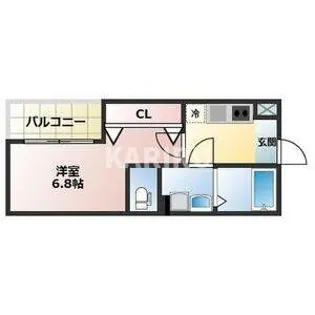 アプローズ新深江【202号室】の間取り