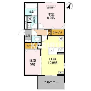 カーサプレッツァ豊里【101号室】の間取り
