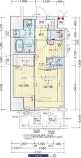 プレサンスOSAKA東中本エシデル【1401号室】の間取り