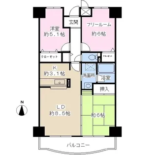 グランドソーワ今福鶴見【606号室】の間取り