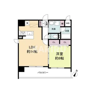 レジディア城北公園通【401号室】の間取り