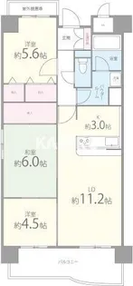 メゾンドグリシーヌ【901号室】の間取り