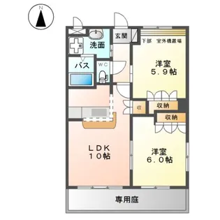 クレール【101号室】の間取り