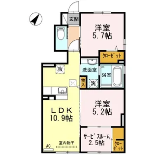 プリフォーレ武雄【101号室】の間取り