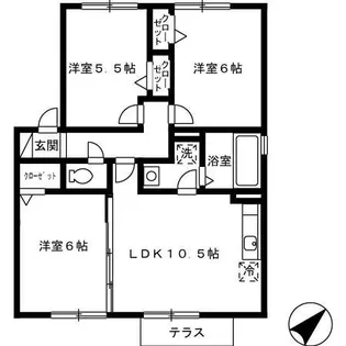 パストラル武雄A棟【101号室】の間取り