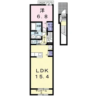 グリーンヒルズ立花【202号室】の間取り