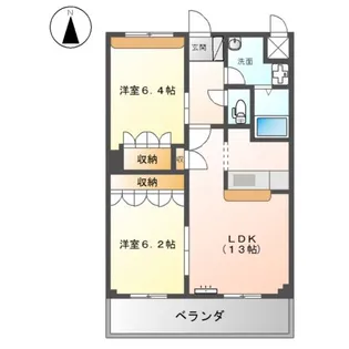 プレサスK’S【202号室】の間取り