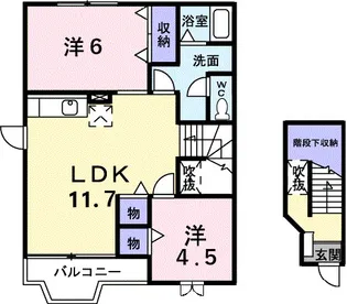 プレイスアイ【201号室】の間取り