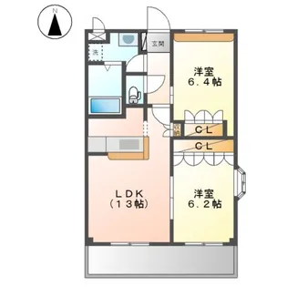 コンフォールせいら【201号室】の間取り