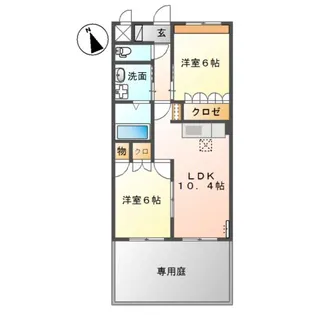 グランディール天神【105号室】の間取り