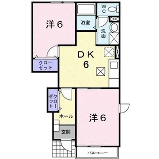 ソレアードシンデンA【104号室】の間取り