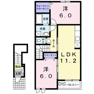 プラシード1【202号室】の間取り