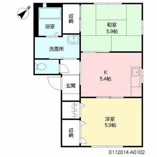 エスポワール天神A【102号室】の間取り