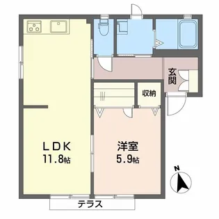 フォーレスK【101号室】の間取り