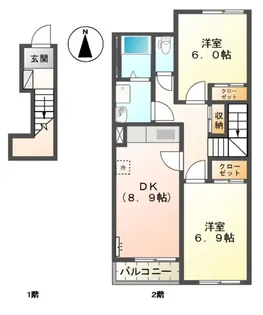 ウエルネス伊万里2【2階】の間取り