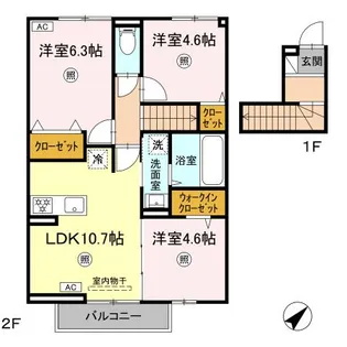 ファミールSHOW4【202号室】の間取り