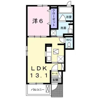 オークエミアスB【101号室】の間取り