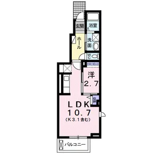 ラフォンテ【101号室】の間取り