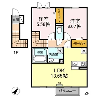 SALUT武雄【202号室】の間取り