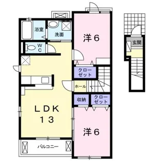 ソレイユルヴァン【203号室】の間取り