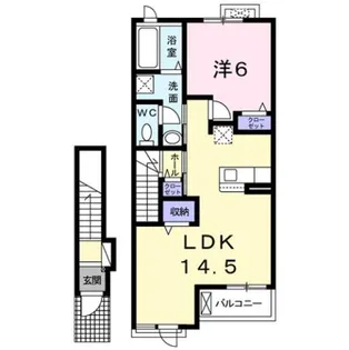 ディアレストB棟【203号室】の間取り