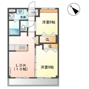 ジェントリーHARA【102号室】の間取り