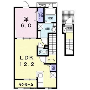 サニーハイツひまわりB【204号室】の間取り