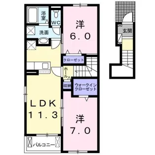 リヴァーサA【204号室】の間取り
