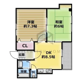クイーンライフ巽【4階】の間取り