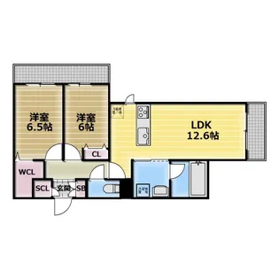 ミモザメゾン菱屋西【303号室】の間取り